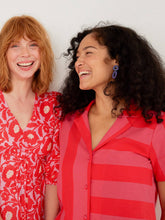 Camp Shirt - Pink Red Linen & Cotton Blend