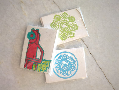 Hand Block Printed Gift Tags (Assorted) Set of 4 ~ Katrina Ulrich