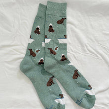 Socks that Support Mental Health (Green Capybaras)