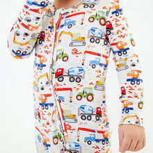 Diggin' Bedtime Construction Trucks Convertible Footie