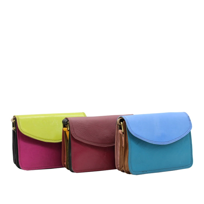 Beth Plain Recycled Leather Crossbody Bag