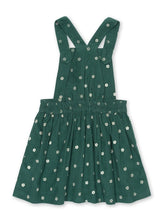 Green Corduroy Flower Dot Pinafore