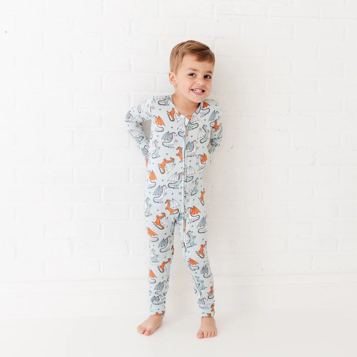 Dragon Myself To Bed Bamboo Convertible Footie Pajamas