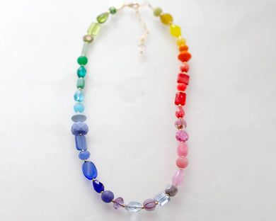 Rainbow Beaded Colorful Necklace