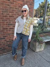 Handmade Quilted Vest – Reversible Floral & Stripe Crop Top