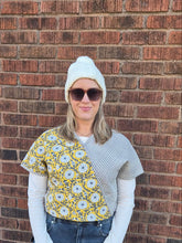 Handmade Quilted Vest – Reversible Floral & Stripe Crop Top