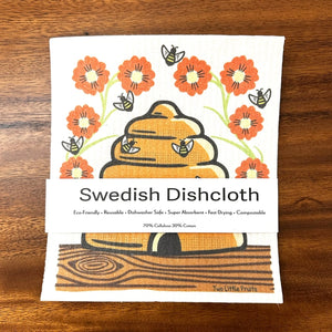 Honey Bee Swedish Dishcloth