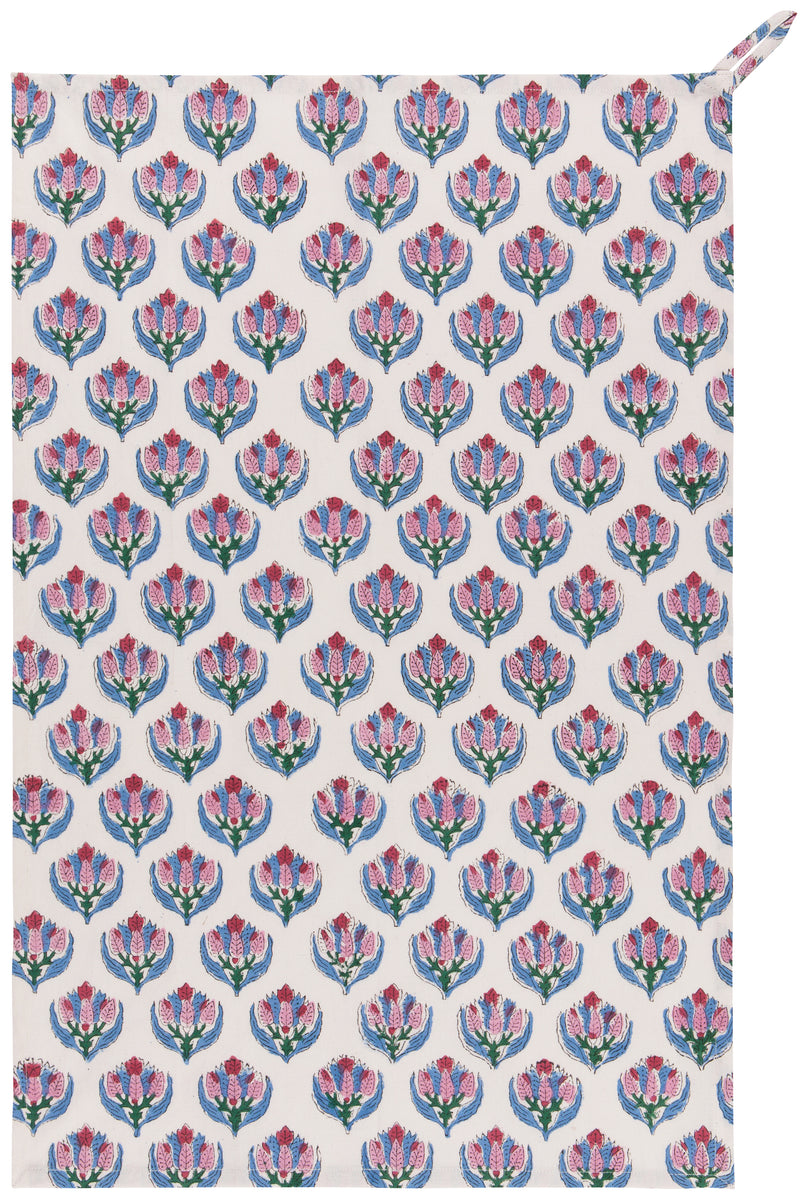 Bouquet Block Printed Tea Towel
