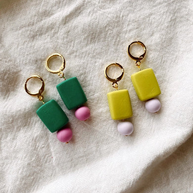 Shay | Chunky Bead Drop Polymer Clay Earrings