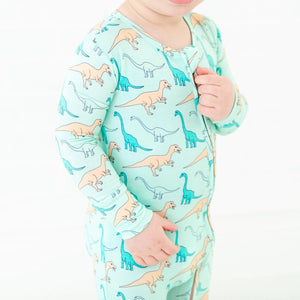 Land Before Bedtime Dinosaur Baby Bamboo Pajamas Convertible Footie - Jurassic Jungle