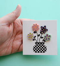 Hand-Painted Flower Stud Earrings Set