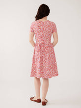 Izzy Organic Cotton Wrap Dress in Fern Beats Tangerine