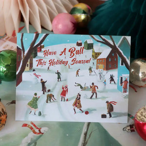 The Great Snowball Fight Holiday Greeting Card
