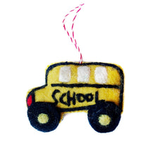 School Bus Felt Wool Ornament