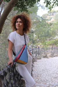 Roxy Medium Sling Crossbody Bag, 100% Handmade Recycled Leather