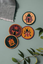 Hand-Beaded Beetle Coasters (Set of 4)