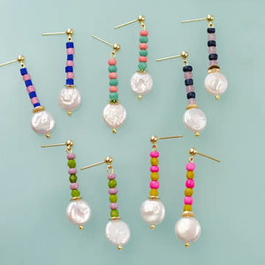 Seedbead and Pearl Earrings