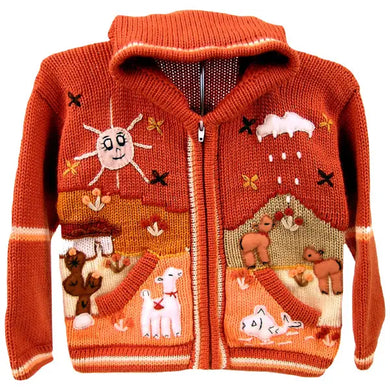 Children's Full Zip Applique Sweater
