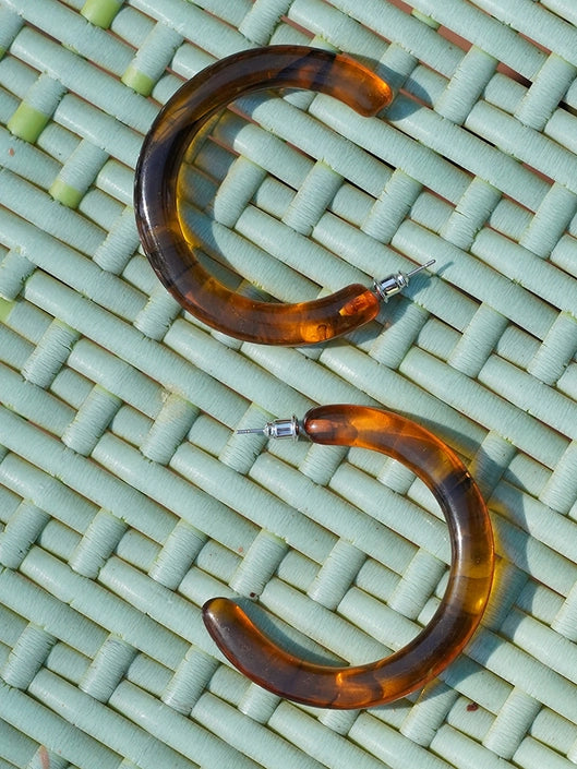 Curved Resin Hoops Tortoiseshell