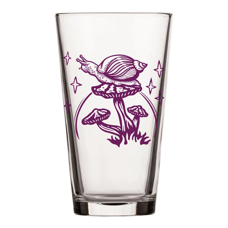 Snail Mushroom Pint Glass