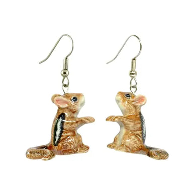 Chipmunk Porcelain Earrings