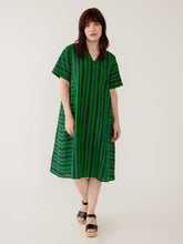 Karissa V-Neck Dress in  Emerald & Blue