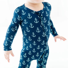 Hooked On You Nautical Bamboo Baby Convertible Footie Pjs