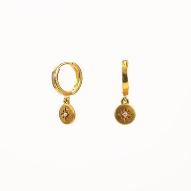 Sunburst Huggie Earrings (CZ)