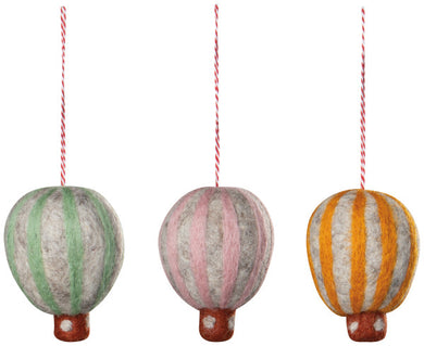 Hot Air Balloon Felt Christmas Ornaments