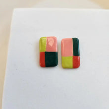 Tropical Color Block Stud Earrings