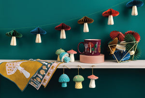 Mushroom Gems Paper Mache Christmas Tree Ornaments