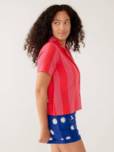 Camp Shirt - Pink Red Linen & Cotton Blend