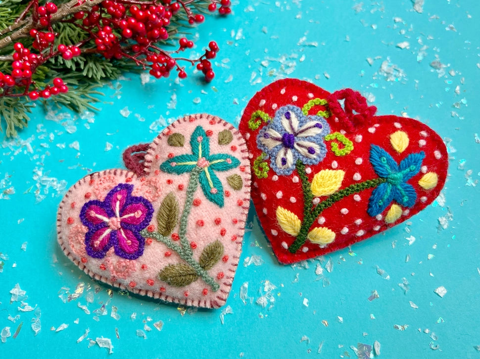 Colorful Heart Fair Trade Felt Wool Ornament