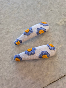 Embroidered Hair Clips – Set of Two (Multiple Styles)