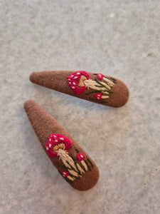 Embroidered Hair Clips – Set of Two (Multiple Styles)