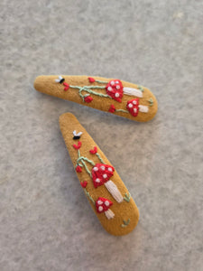 Embroidered Hair Clips – Set of Two (Multiple Styles)
