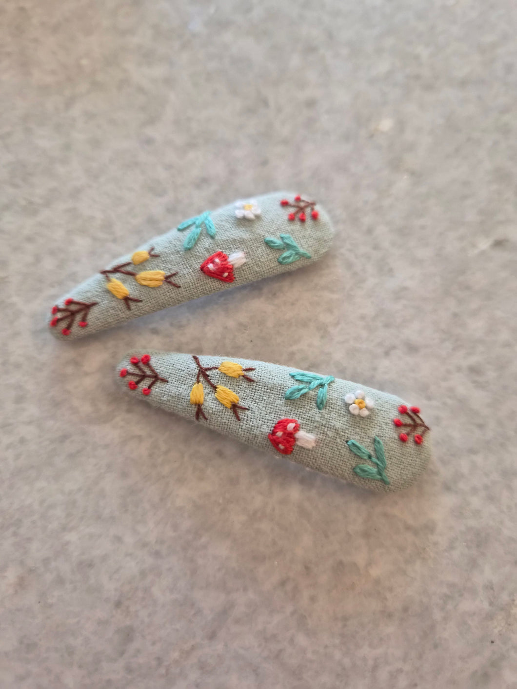 Embroidered Hair Clips – Set of Two (Multiple Styles)
