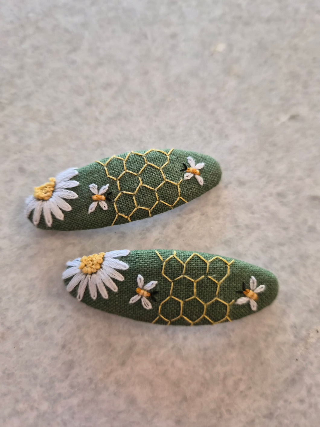 Embroidered Hair Clips – Set of Two (Multiple Styles)