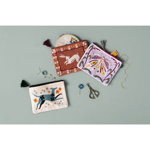Dogwood Embroidered Flat Pouch