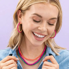 Crystal Threaded Beads Hoops (Multiple Colors)