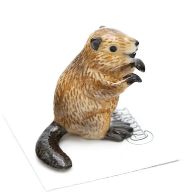 Beaver Porcelain Decorative Figurine Miniature