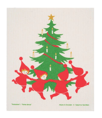 Tomte Dance Swedish Dishcloth