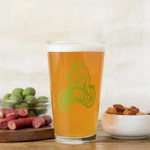 Frog Bike Pint Glass