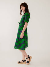 Karissa V-Neck Dress in  Emerald & Blue