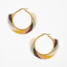 Swirl Hoop Beaded Earrings