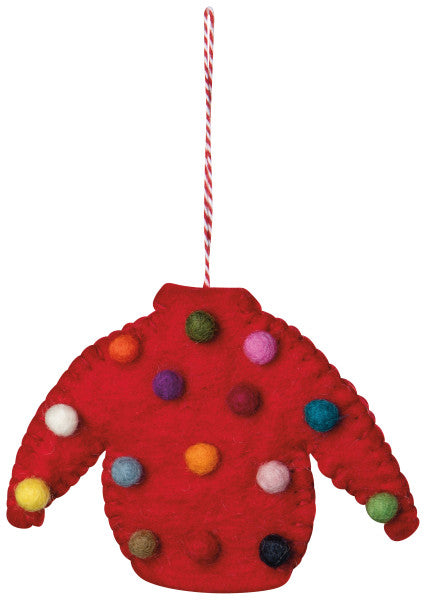 Ugly Xmas Sweater Felt Christmas Tree Ornaments