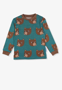 Organic Brown Bear Print Pajamas
