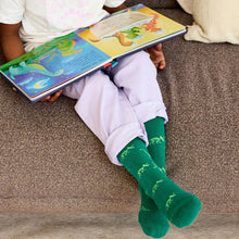 Kids Socks That Give Books (Green Dinosaurs)