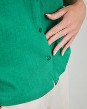 Green Boxy Squared Blouse – Linen & Ecovero Viscose by Brava Fabrics