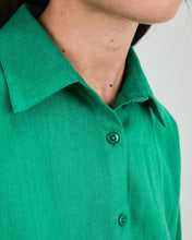 Green Boxy Squared Blouse – Linen & Ecovero Viscose by Brava Fabrics